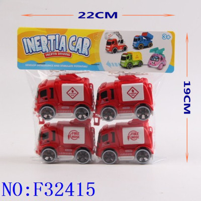 Cross-border children's wholesale plastic toys inertia truck fire truck mixed F32415