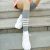 Popular Striped Bar Combed Cotton Female Middle Tube Socks Internet Celebrity Left and Right Feet Knee Length Socks Base Bunching Socks
