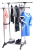 Stainless steel double bar clothes-hanger floor - to - floor folding clothes-hanger