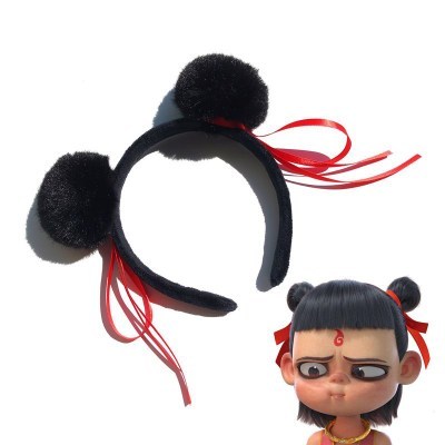 Plush Magic Boy Born Props Headdress Plush Funny Headband Nezha Nezha Cute Chibi Maruko Chan Headband Selling Cute