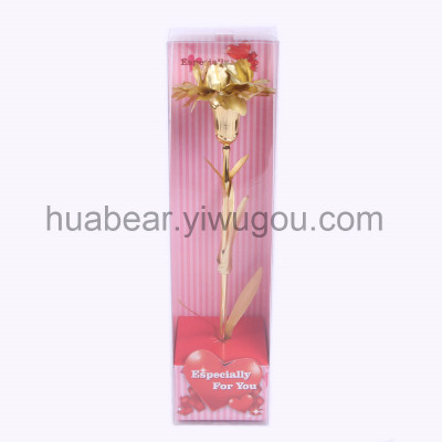 Golden rose and carnation gold foil Golden flower gift for teachers' day