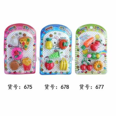 Imitation food cake vegetable fruit eraser suction card