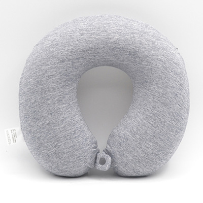 Manufacturers direct selling Japanese polyester spandex travel pillow can store u-shaped memory cotton polyester spandex aircraft neck pillow