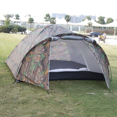 Factory Direct Sales Double-Layer Camouflage Tent Manual Building One Bedroom One Living Room Tent Outdoor Camping Camping Shelter Wholesale