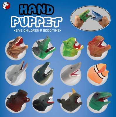 Finger glove animal finger dinosaur shark crocodile hand puppet model finger glove finger puppet toy opp bag