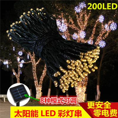 Solar lamp string 8 function holiday colored towns garden Christmas decorative towns is suing waterproof led towns Christmas towns