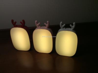 Cute deer multi-function LED lamp touch small night lamp charge bedroom bedside lamp USB lamp