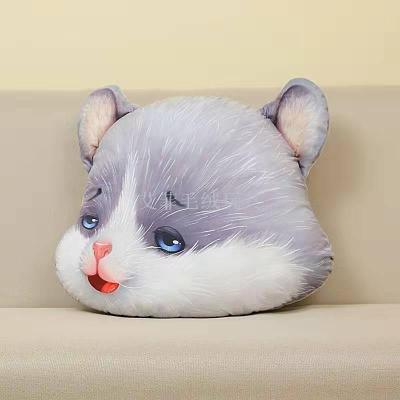 Pillow print Pillow hamster print face Pillow sofa office as plush toy