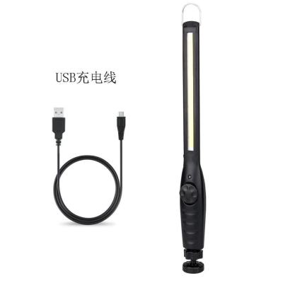 Cross - border 360 - degree multi - function USB rechargeable flashlight is suing camping lamp COB strip working maintenance lamp。