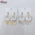 2019 popular earrings large ring ring leaf zircon eardrop fashion versatile creative simple earring manufacturers direct sales