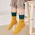 Children's socks are made of pure cotton Korean color patchwork high rib warm pile socks stocking stockings calf socks