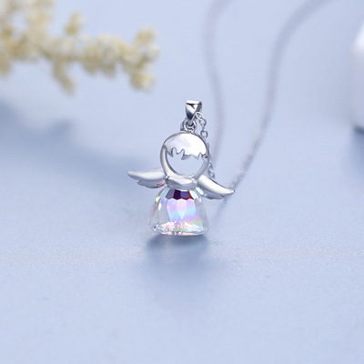 S925 Silver Necklace Pendant Hot Selling Fashion Angel Set Chain Female