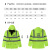 LIKAI reflective cotton - padded jacket construction work safety weatherproof jacket detachable security patrol fluorescent raincoat