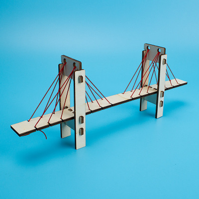 DIY cable-stayed bridge student science and technology small production creative gizmos mechanics and physics experiment play teaching AIDS homework