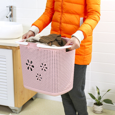 Multifunctional fashion storage basket household dirty clothes storage basket hollow out pure color storage basket