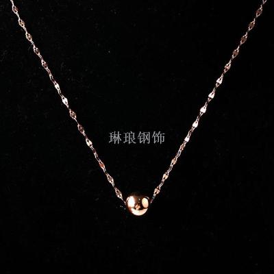 Fashion choker stars with Korean titanium steel rose gold gold bean necklace valentine's day gift collarbone chain