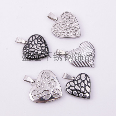 Stainless steel pendant accessories love pendant checking DIY materials bracelet necklace pendant accessories