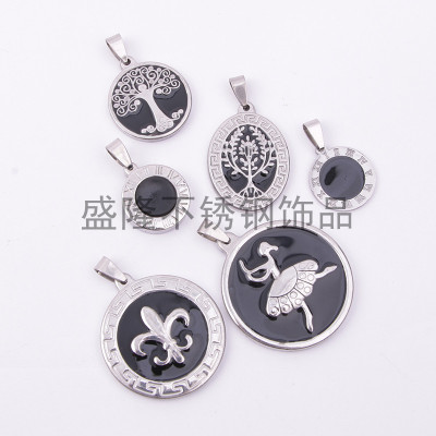 Stainless steel pendant accessories life tree money girl pendant checking DIY materials necklace pendant accessories