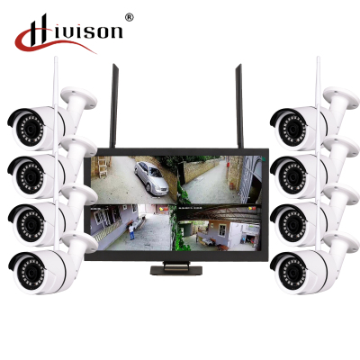 Wifi 8-way 1080P camera set with 16-inch display