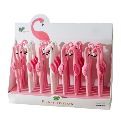 Big Bill Flamingo Pink Neutral Pen Cartoon Cute Creative Pen 0.5 Black student Silica Gel Pen Wholesale