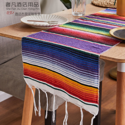 Mexican table flag rainbow table flag rainbow blanket American style tablecloth beach mat beach towel all-cotton blanket