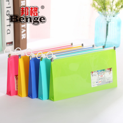 Bunge Japanese A6 zipper bag bill storage bag thick file bag transparent student examination paper bag in the file bag waterproof