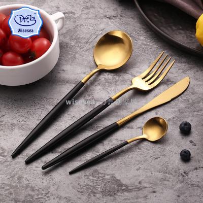 Factory hot sells 304 stainless steel tableware knife fork spoon coffee spoon set of 4 