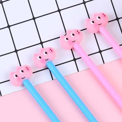 Korean Style Super Cute Creative New Cartoon Pig Style Student Gel Pen Korean Minimalist Creative Cartoon Gel Pen