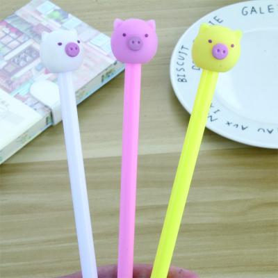 Korean Creative New Cartoon Clear Pig Black Gel Pen Student Studying Stationery Wholesale Customizable Logo