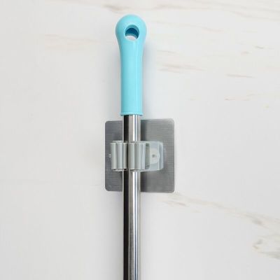 wire-drawing traceless mop clip e-commerce hot style strong mop rack free of imphook bath brush hanger