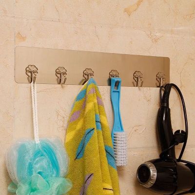 silver no trace six row hook paste six hook a new generation of bathroom kitchen hook manufacturers direct sales