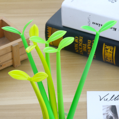 Japanese and Korean New Creative Clover Flower Artificial Flower Gel Pen Cute Refreshing Lucky Flower Student Stationery