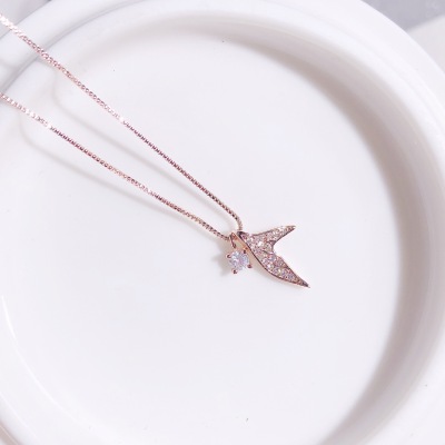 Mermaid Fishtail Necklace Korean Dongdaemun All-Match Internet Celebrity Same Style New Style Collarbone Necklace Pendant Holiday Gift