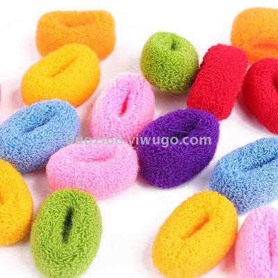 Fashion Korean wide edge towel ring high stretch seam less rubber band bottom hair ring hair rope wholesale injury