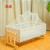 Solid wood crib multi-function small rocking bed mosquito net can be affixed