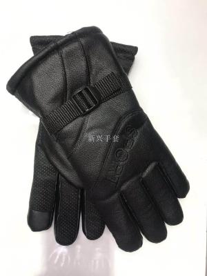 Winter casual thermal non-slip gloves bicycle motorcycle gloves leather imitation leather