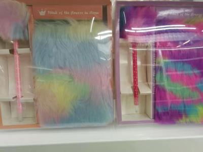 A5/A6 Gorgeous Colorful Plush Notebook Set Transparent Opp Box Packaging