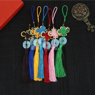 Factory Direct Sales 8-Plate Golden Knot Peace Buckle Chinese Knot Tassel Tassel Small Chinese Style Gifts Rich Knot