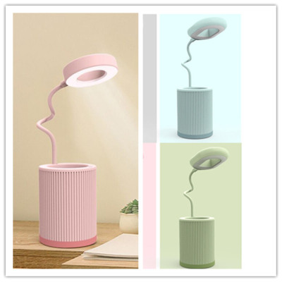 New simple pen holder touch desk lamp small night light three range dimming desktop USB charging learning lamp