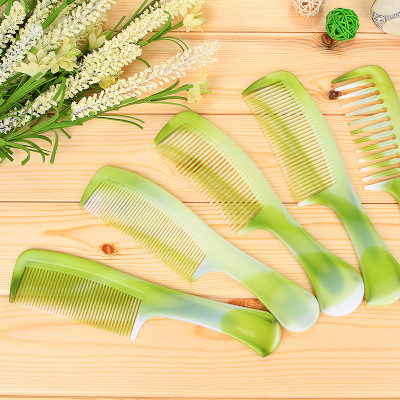 New color jade plastic comb wide fine tooth encryption plastic comb home daily necessities comb hair wholesale