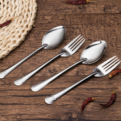 Stainless steel cutlery household fork spoon, spoon restaurant seasoning spoon cake fork 2 yuan store supply daily provisions wholesale
