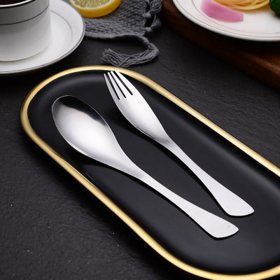 Creative stainless steel fishtail fork two - piece set domestic fruit spoon, soup spoon, moon cake dim sum fork cutlery set wholesale