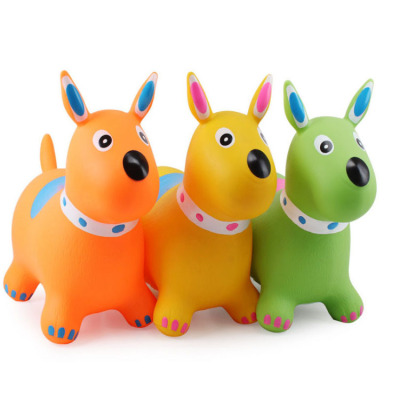 Factory production kindergarten children inflatable jump horse large PVC painted dog baby animal toys