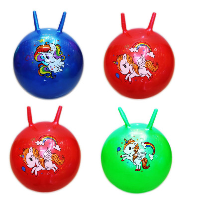 PVC labeled large horn ball handle ball children bouncing ball bouncing the ball unicorn PONY
