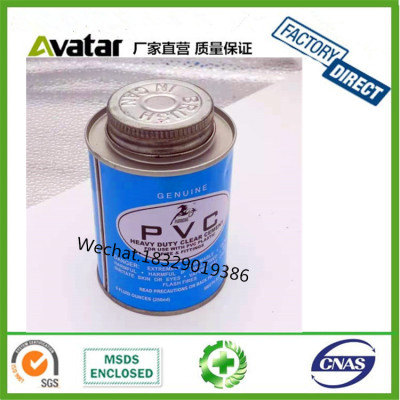 Fast Seting PVC CPVC pipe cement glue blue tin canHeavy Body Pipe cement 