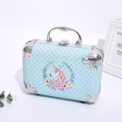 Portable jewelry box digital single bright star large space aluminum jewelry box