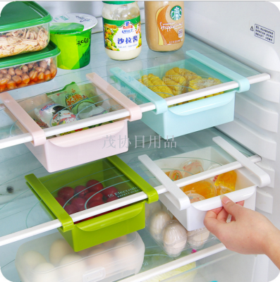 Refrigerator fresh partition multi-purpose organizing rack creative kitchen storage box