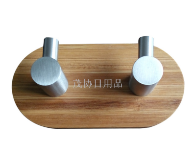 No trace glue hook after the door mass supply wall bamboo wood stainless steel clothing hook
