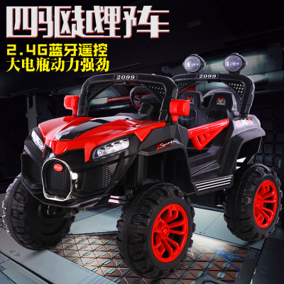 Children's electric car four-wheel car remote control toy car can sit children big off-road rocking baby buggy