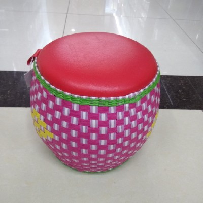 Cushion round Drum Stool Stool round Stool Shoe Changing Stool Tatami Stool Handmade Woven Coffee Table Living Room Straw Woven Low Stool